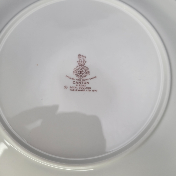4 Royal Doulton England "Canton" Salad Plates 8" H 5052 MCM 1977 Gold Trim - Picture 9 of 9